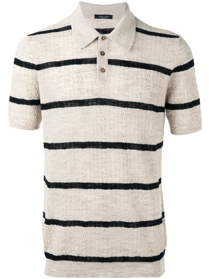 Roberto Collina Polo Top, Men's, Size: 50, Nude/neutrals, Cotton/linen/flax/polyester
