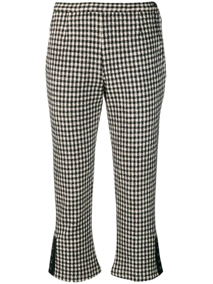 Comme Des Garçons Pre-owned Gingham Check Trousers - Black