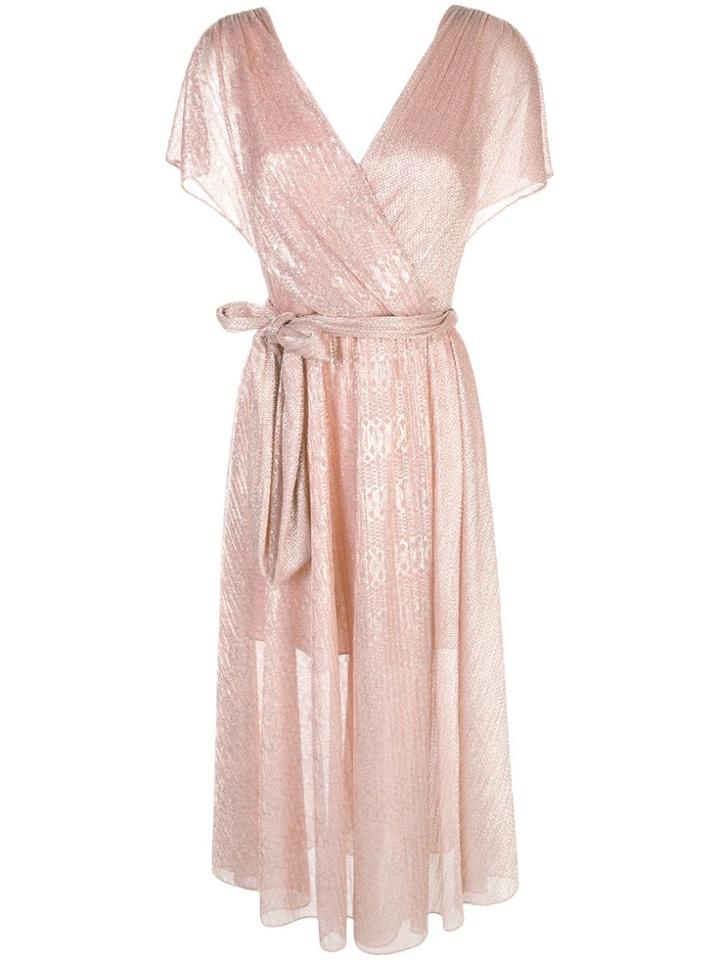 Alice+olivia Darva Wrap Midi Dress - Gold