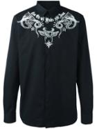 Givenchy Tattoo Print Shirt, Men's, Size: 42, Black, Cotton