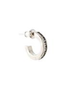 E.m. Small Crystal Hoop Earring - Silver