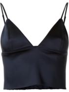 T By Alexander Wang Triangle Bralet, Women's, Size: Iv, Blue, Acetate/nylon/spandex/elastane
