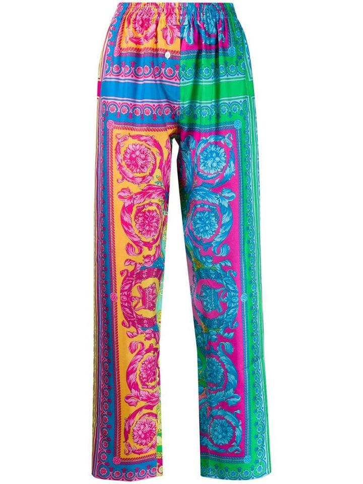 Versace Printed Detail Lounge Pants - Blue