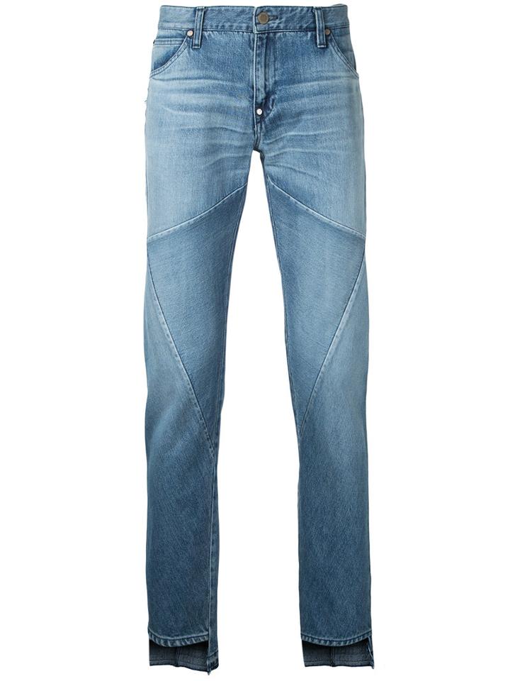 Factotum - Panelled Step Hem Jeans - Men - Cotton - 29, Blue, Cotton