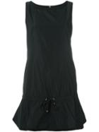 Moncler Flared Drawstring Dress, Women's, Size: 42, Black, Polyester/cotton
