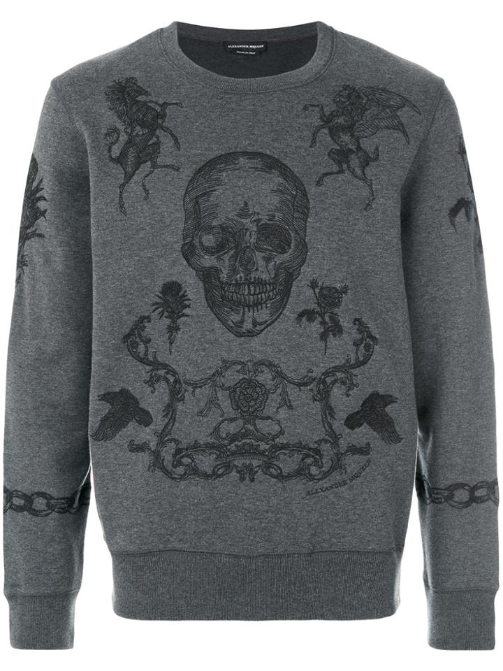 Alexander Mcqueen Coat Of Arms Sweatshirt - Grey