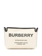 Burberry Logo Print Clutch Bag - Neutrals