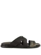 Casablanca Woven Strap Sandals - Black