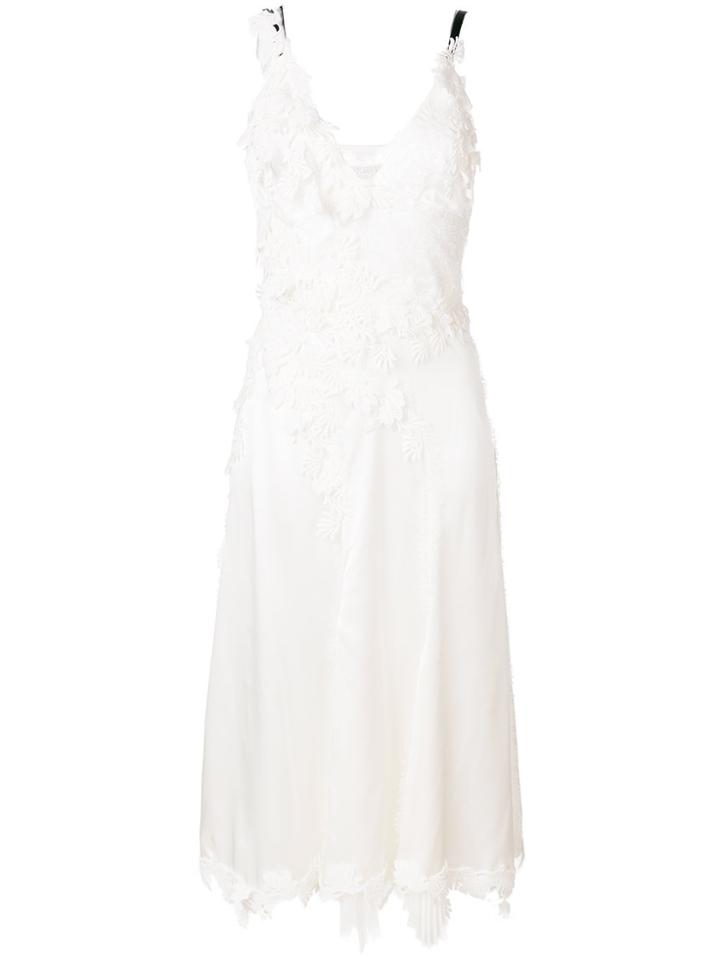 Ermanno Scervino Lace Trim Satin Camisole Dress - White