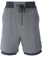 Helmut Lang Contrast Hem Shorts, Men's, Size: Large, Grey, Cotton/nylon/modal/polyamide