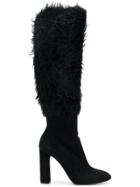 Casadei Removable Fluffy Leg Boots - Black
