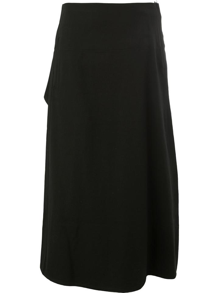 Yohji Yamamoto High Waisted Long Skirt - Black