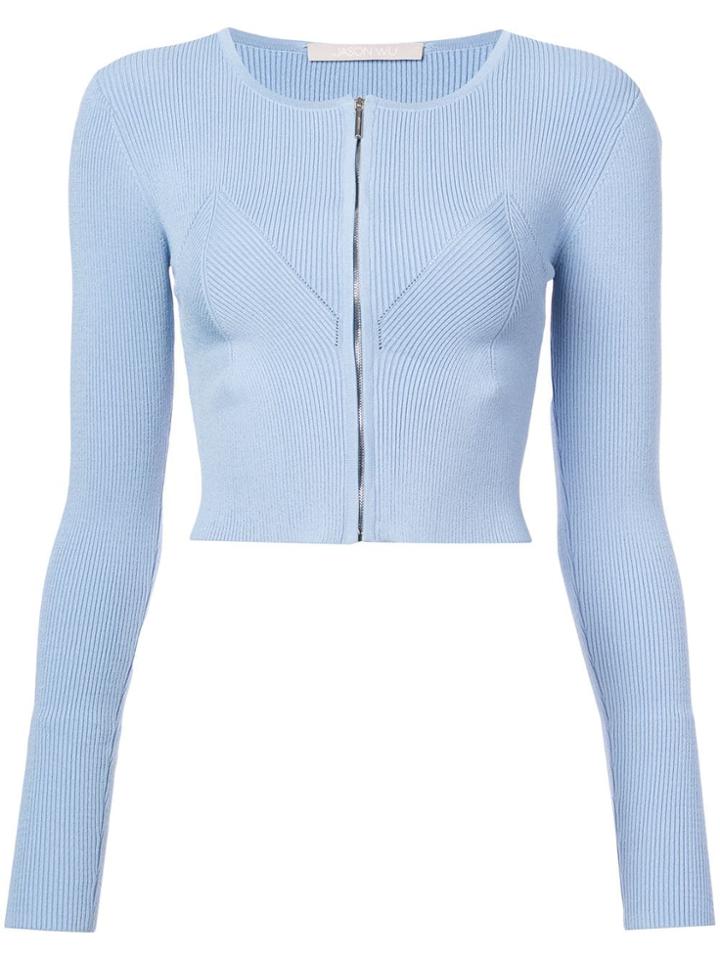 Jason Wu Collection Zipped Cropped Cardigan - Blue