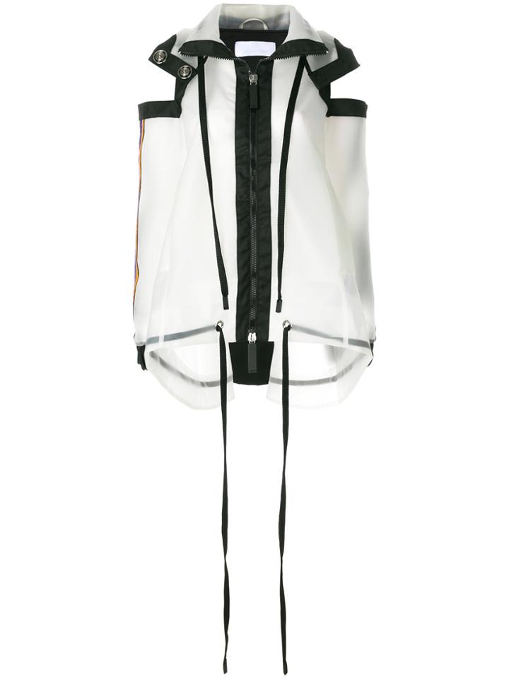 No Ka' Oi Contrast Side Panel Parka - White