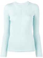 Emilia Wickstead - Cara Ribbed Knitted Top - Women - Silk/cashmere/merino - L, Blue, Silk/cashmere/merino