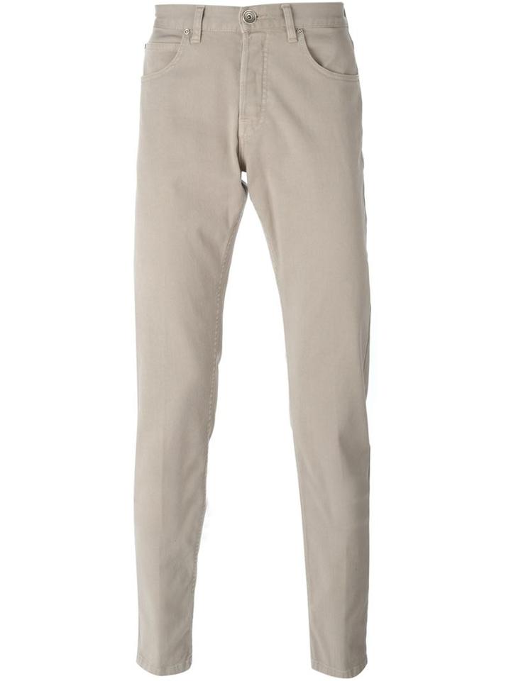 Eleventy Tapered Trousers, Men's, Size: 32, Nude/neutrals, Cotton/spandex/elastane