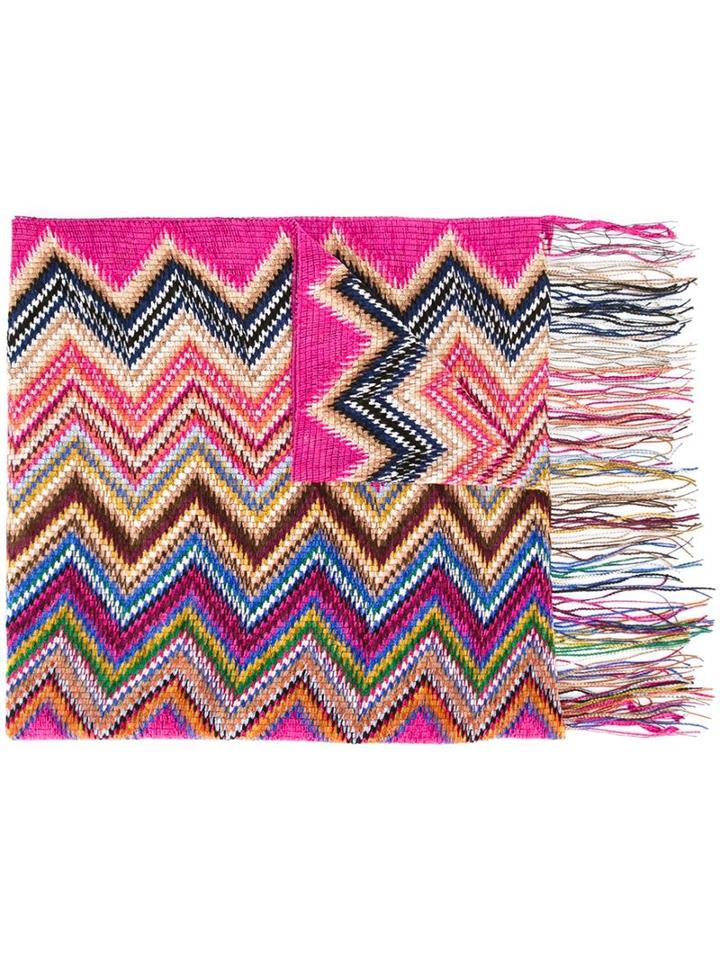Missoni Zig-zag Pattern Scarf, Women's, Acrylic/polyester