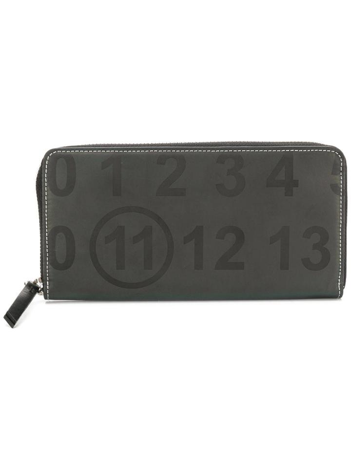 Maison Margiela Printed Zip Around Wallet - Black