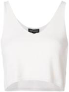 Theperfext Cropped V-neck Top, Women's, Size: Xs, White, Cashmere