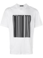 Alexander Wang Logo Barcode T-shirt, Men's, Size: 46, White, Cotton