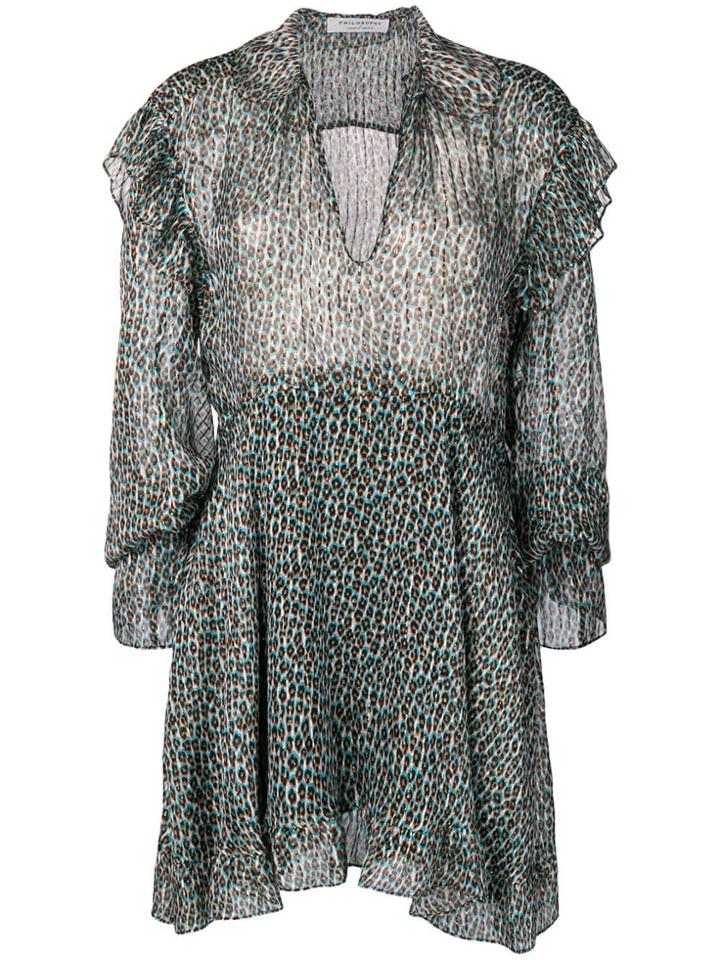 Philosophy Di Lorenzo Serafini Ruffled Shirt Dress - Blue
