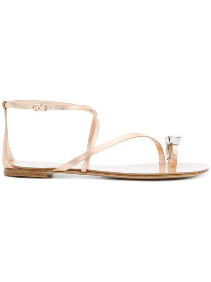 Casadei Embellished Toe Sandals - Metallic