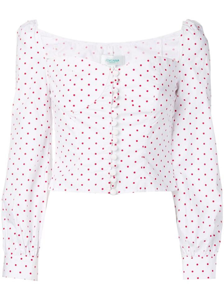 Jovonna Siven Dotted Blouse - White