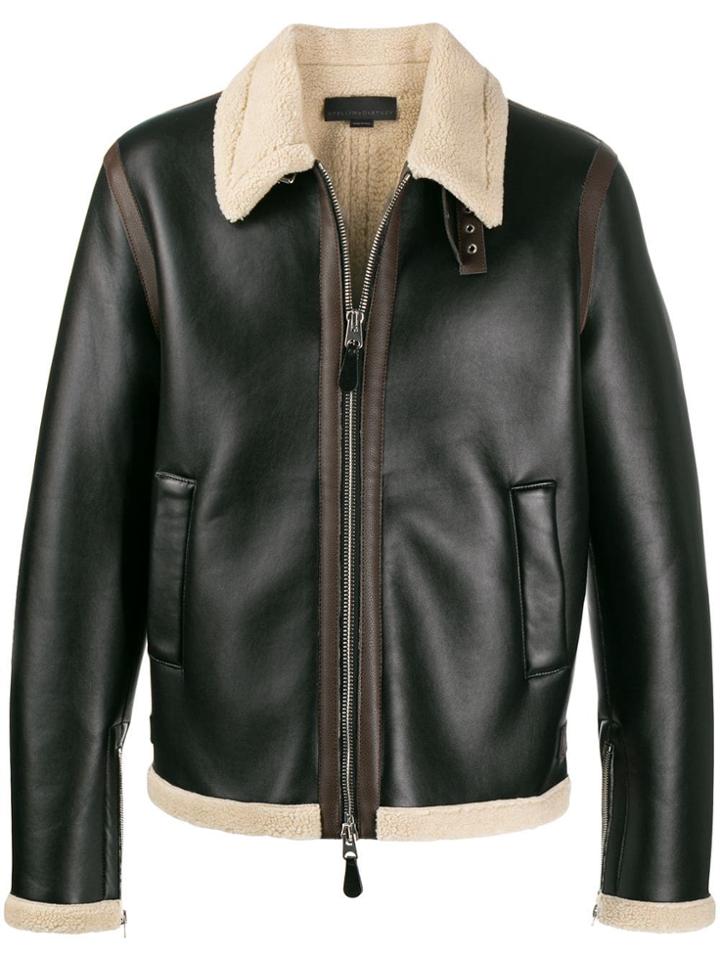 Stella Mccartney Faux Leather Aviator Jacket - Black