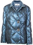 Natasha Zinko Check Padded Jacket - Blue
