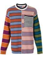 Andrea Pompilio Chest Pocket Striped Jumper, Men's, Size: Large, Cotton
