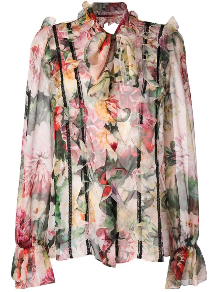 Dolce & Gabbana Floral Print Blouse - Neutrals