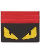 Fendi Color Block Card Holder - Red