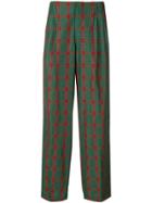 Jean Paul Gaultier Vintage 1990's Checked Straight Trousers - Green
