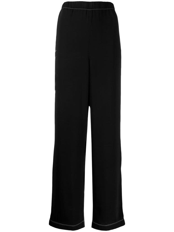 Mm6 Maison Margiela Contrast Stitching Trousers - 900 Black
