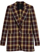 Burberry Check Fitted Blazer - Red