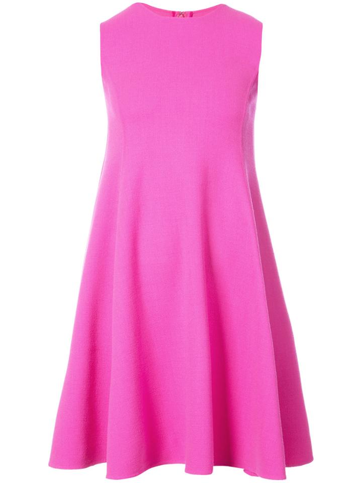 Oscar De La Renta Sleeveless Shift Dress - Pink & Purple