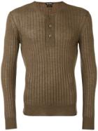 Tom Ford Superfine Long Sleeved Henley - Brown