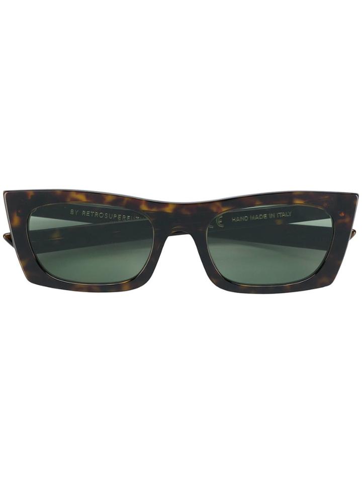 Retrosuperfuture Fred Rectangular Frame Sunglasses - Brown