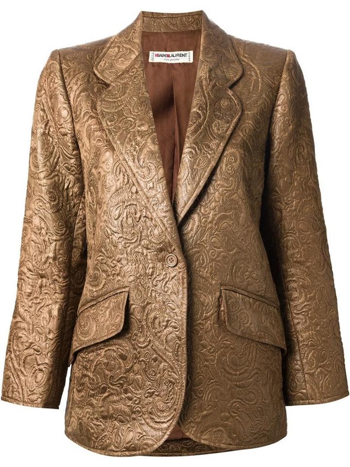 Yves Saint Laurent Pre-owned Brocade Blazer - Brown