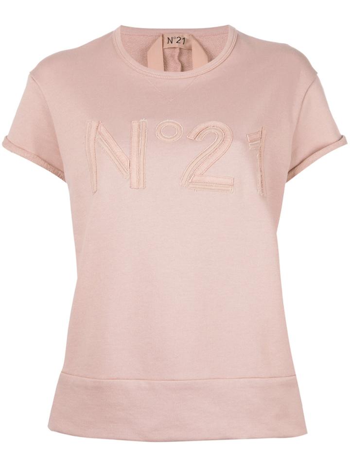 No21 Brand Patch Sweat T-shirt - Pink & Purple