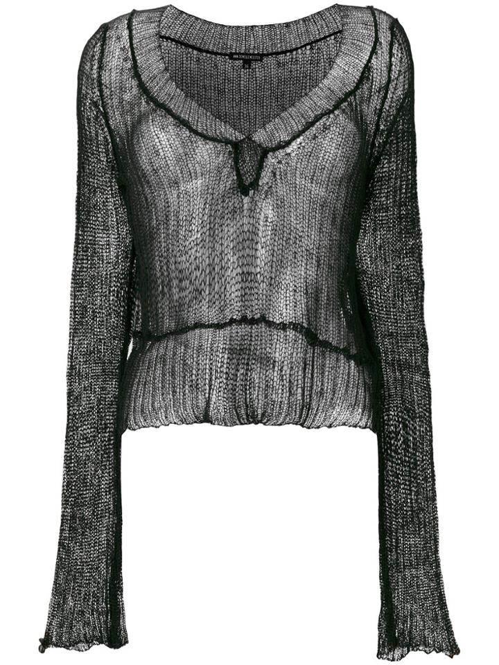 Ann Demeulemeester Short Knit Sweater - Black