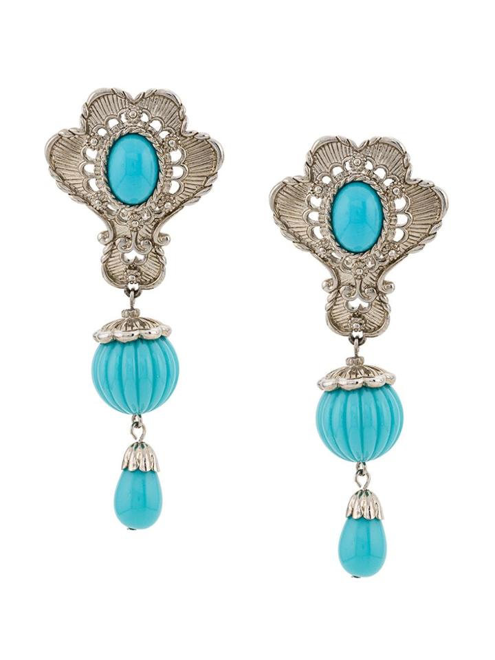 Susan Caplan Vintage 1970s Vintage Barrera Drop Clip-on Earrings -