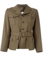 Maison Margiela Buttoned Short Jacket, Women's, Size: 40, Nude/neutrals, Silk/cotton/cupro/wool