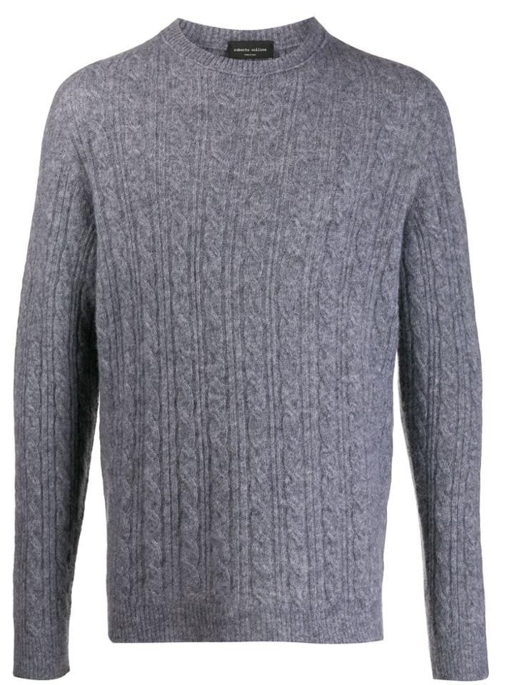 Roberto Collina Long-sleeve Cable Knit Sweater - Grey