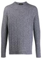 Roberto Collina Long-sleeve Cable Knit Sweater - Grey
