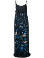 Prada Floral Sequin Maxi Dress - Blue