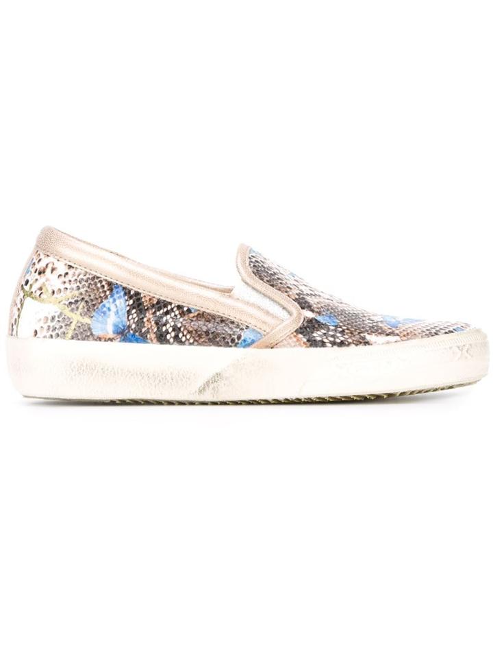 Philippe Model Snakeskin Print Slip-on Sneakers