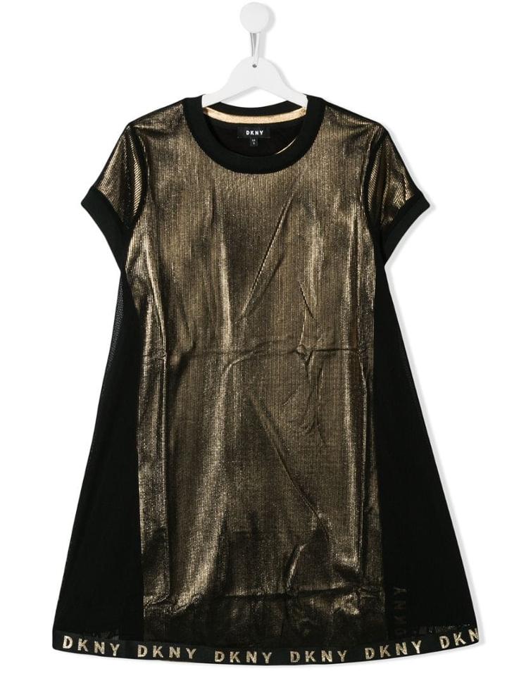 Dkny Kids Metallic Threading Dress - Gold