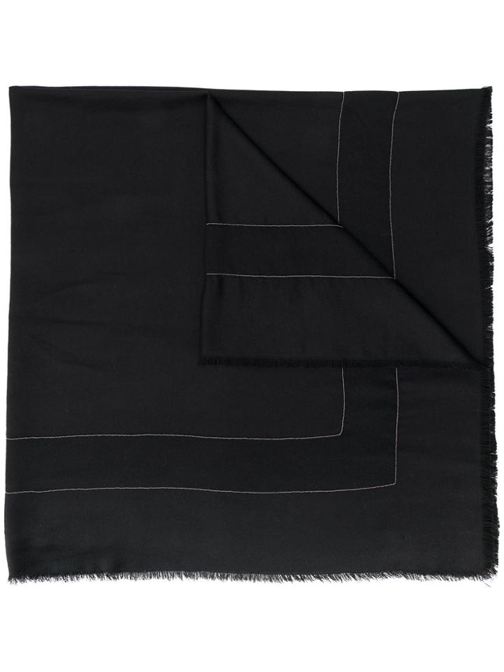 Fabiana Filippi Diagonal Stripe Scarf - Black