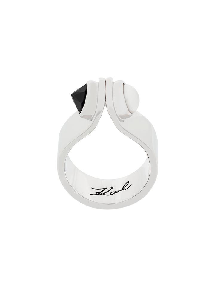 Karl Lagerfeld Cufflink Ring - Metallic